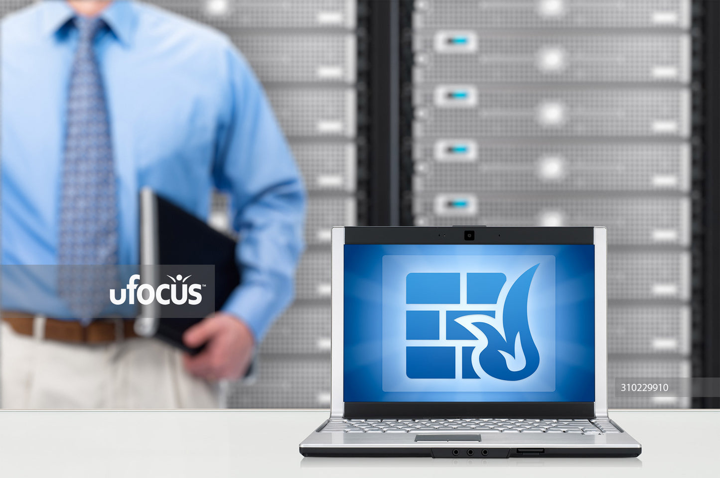 Computer network firewall stock photo