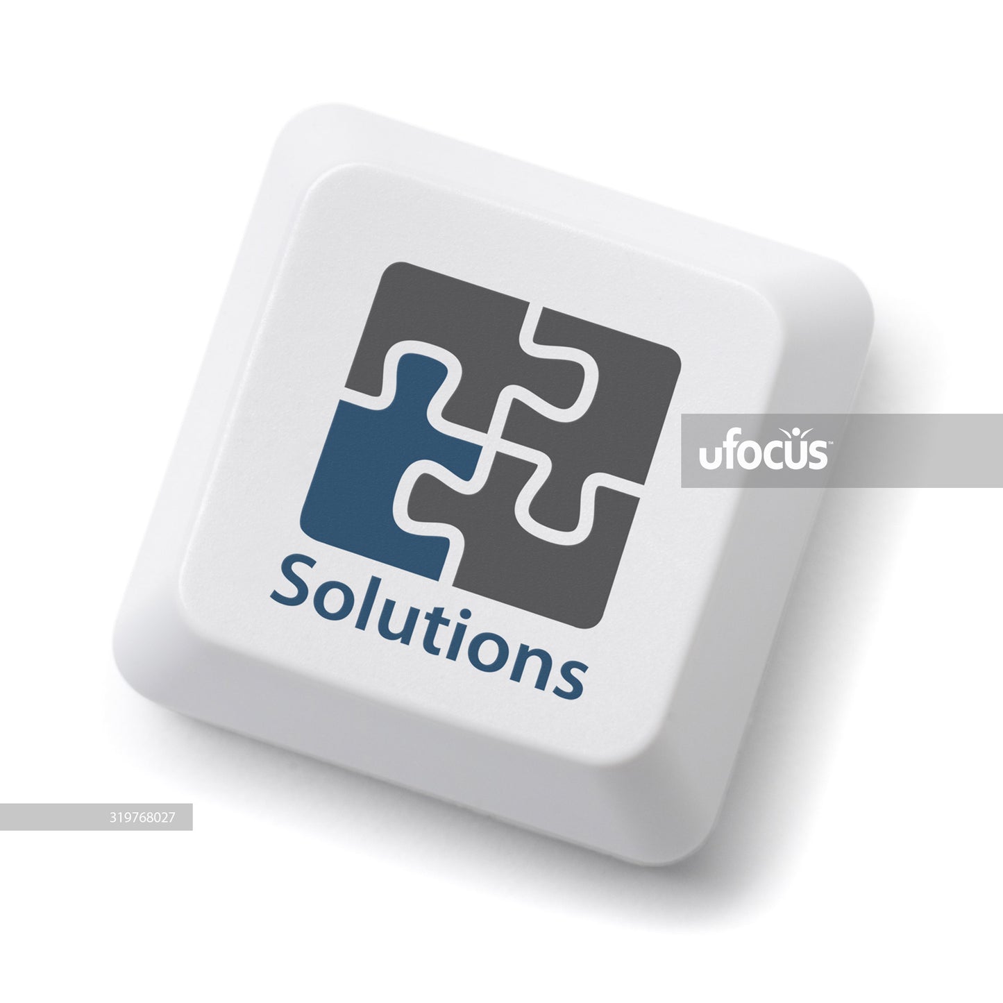 Solutions computer key stock photo