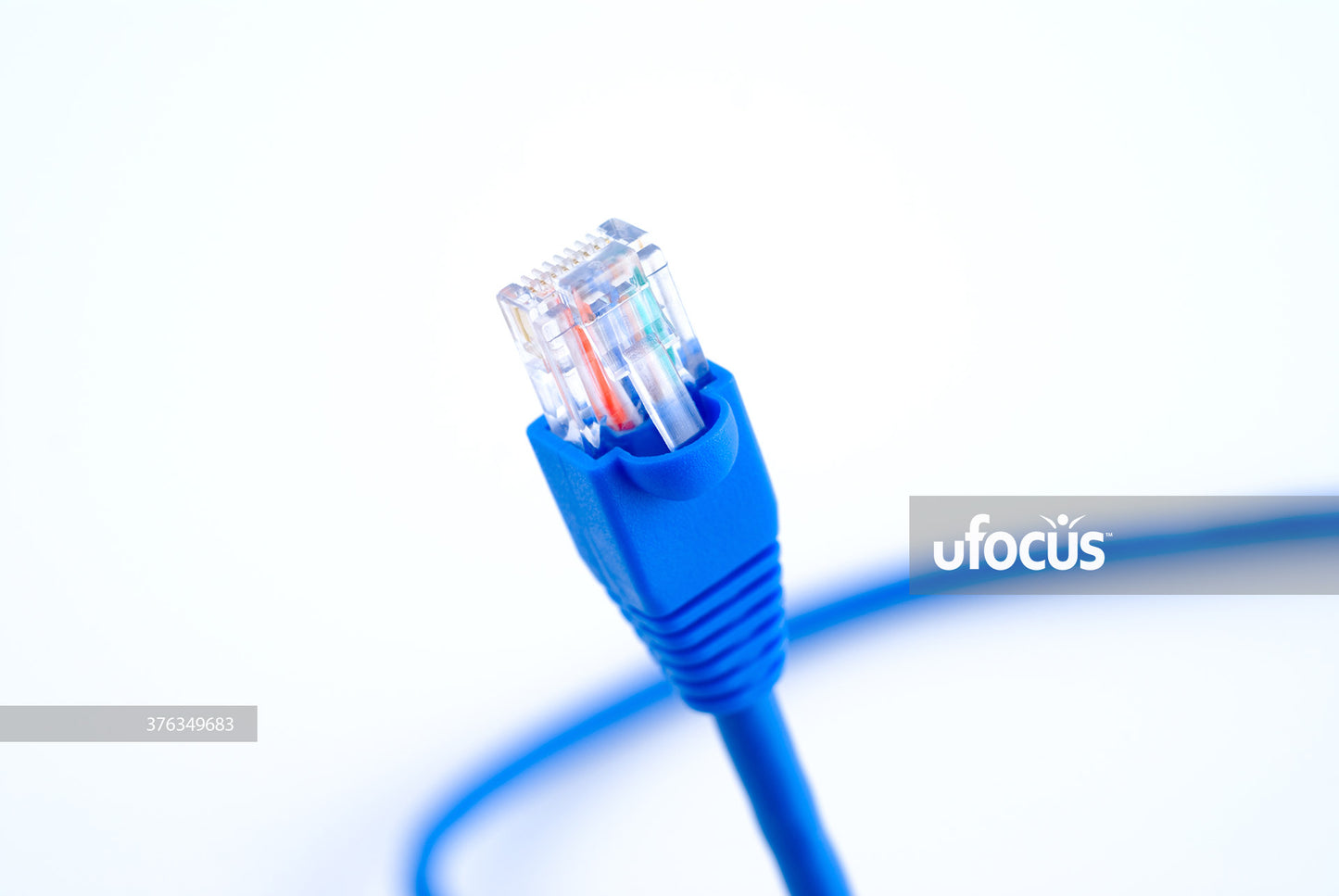 Blue network cable stock photo