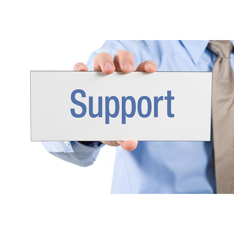 Businessman holding a support sign stock photo