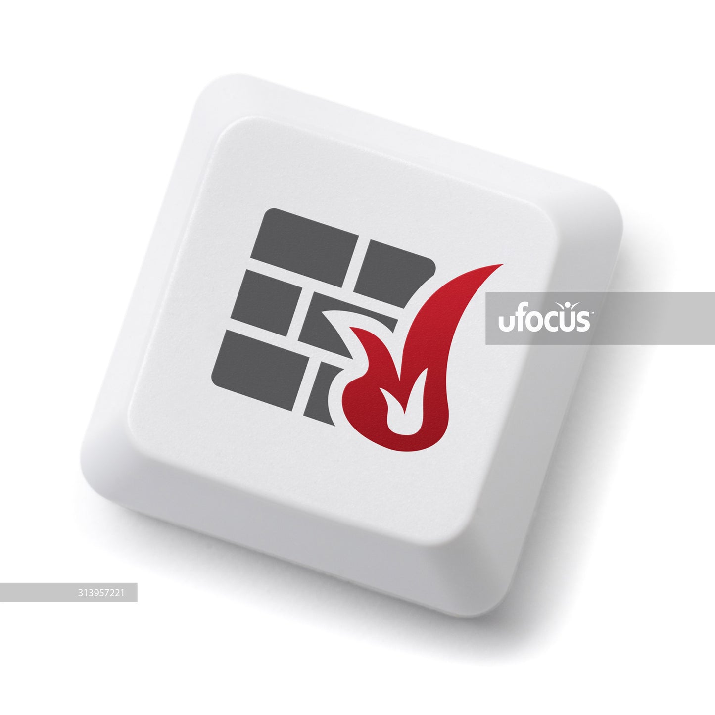 Firewall computer key stock photo