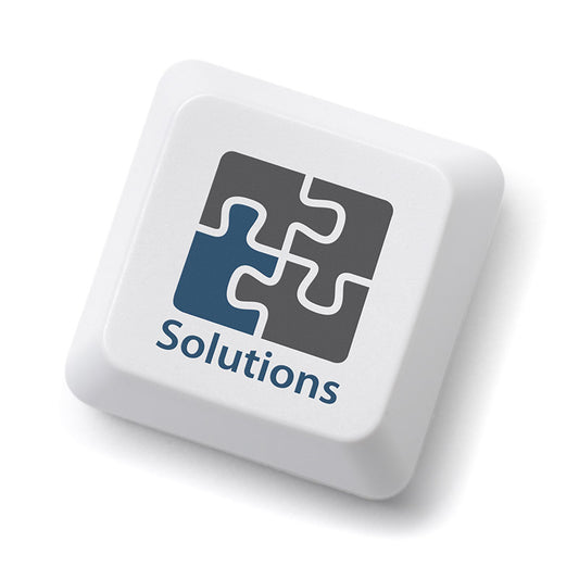 Solutions computer key stock photo