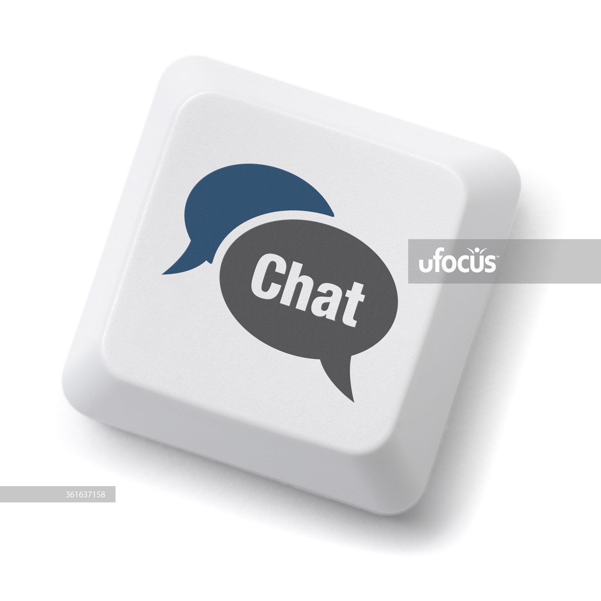 Chat computer key stock photo