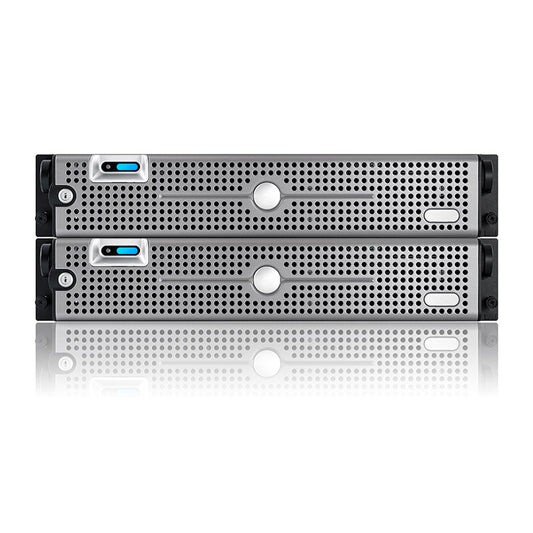 Rackmount network servers stock photo